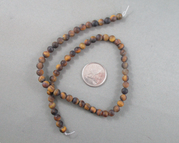 Gold Tiger Eye Beads Round Frosted (Various Sizes)