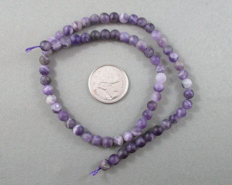 Amethyst Bead Strand Frosted Round Various Sizes