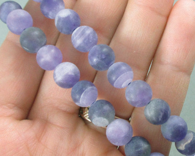 Amethyst Bead Strand Frosted Round Various Sizes