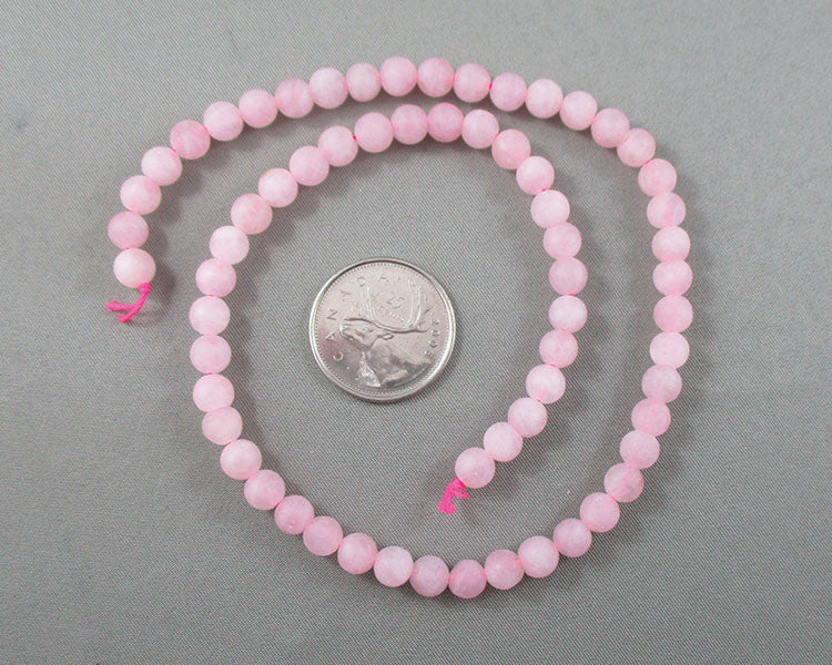 Rose Quartz Bead Strand Frosted Round Various Sizes
