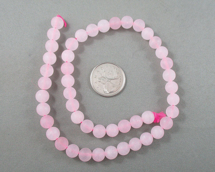 Rose Quartz Bead Strand Frosted Round Various Sizes