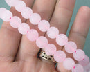 Rose Quartz Bead Strand Frosted Round Various Sizes