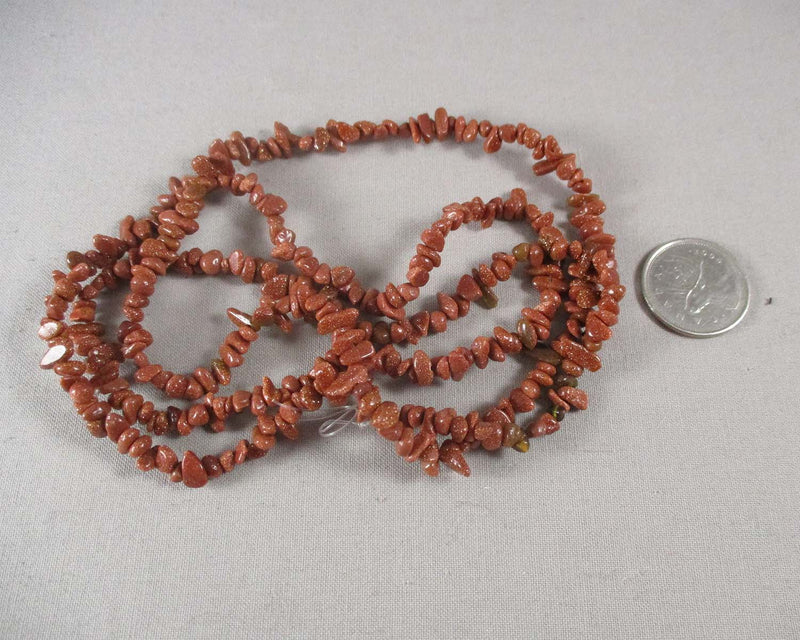 Goldstone Beads Chip Strand 34" (Small) (2407)