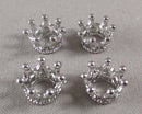 Silver Tone Crown Spacer Beads 5pcs (C522)