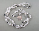Tourmaline in Quartz Beads Chip Strand 33" Med (G040-1)