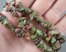 Unakite Beads Chip Strand 34"  C565