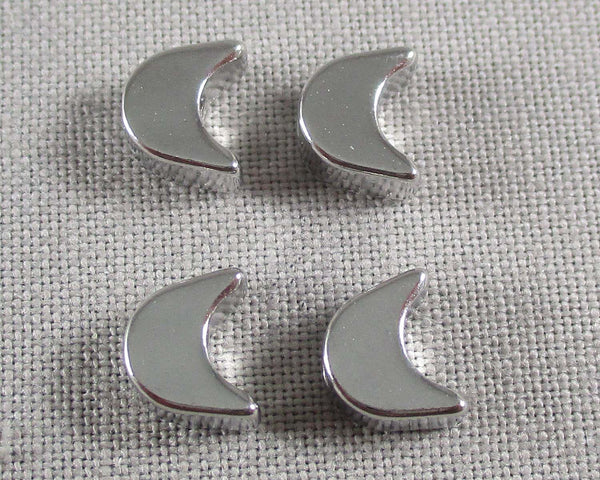 Moon Spacer Beads Silver Tone Brass 20pcs (C193)