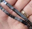 Non-Magnetic Hematite Beads Cube 4mm - 15.5" Strand (C263)