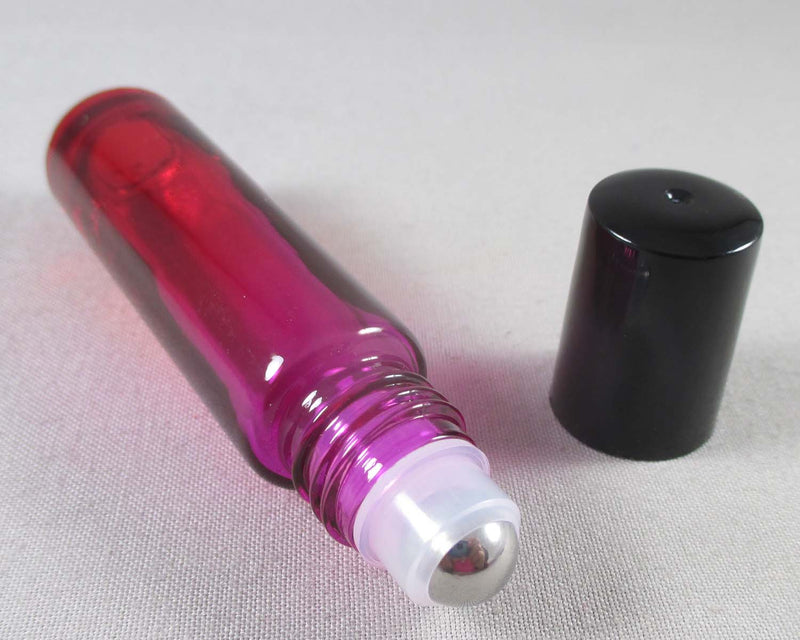 Glass Roller Bottle for Essential Oil (Pink/Red) 10ml (2357)