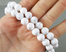White Howlite Bead Strand Round Various Sizes