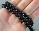 Black Obsidian Bead Strand Round Various Sizes