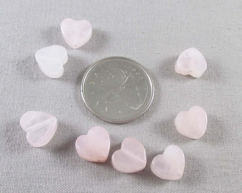 Rose Quartz Heart Beads 10mm (C307)