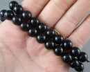 Black Tourmaline Bead Strand Round Various Sizes