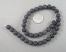 Black Lava Beads Round Waxed Various Sizes
