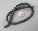 Black Lava Beads Round Waxed Various Sizes