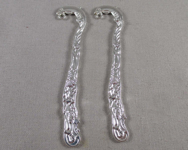 Dolphin Bookmark Charms Silver Tone 2pcs (2048)