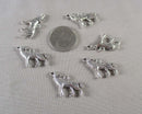 Wolf Charms Silver Tone 6pcs (0629)