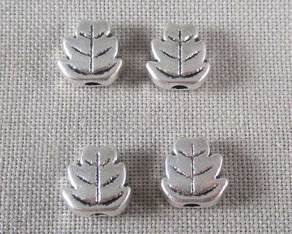 Leaf Spacer Beads Silver Tone 7mm 50pcs (C395)