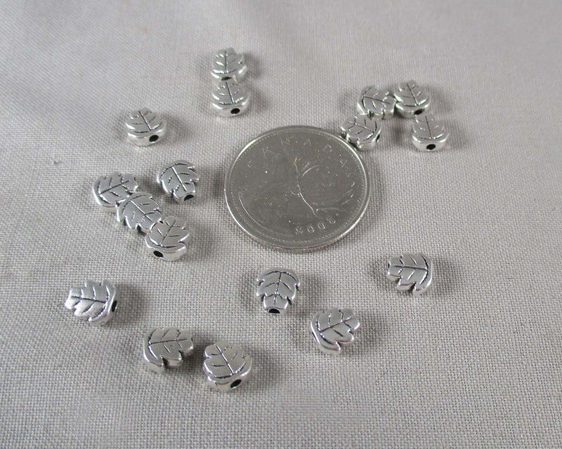 Leaf Spacer Beads Silver Tone 7mm 50pcs (C395)