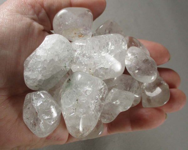 25% OFF!  Crackle Quartz Polished Stones 3pcs T655*