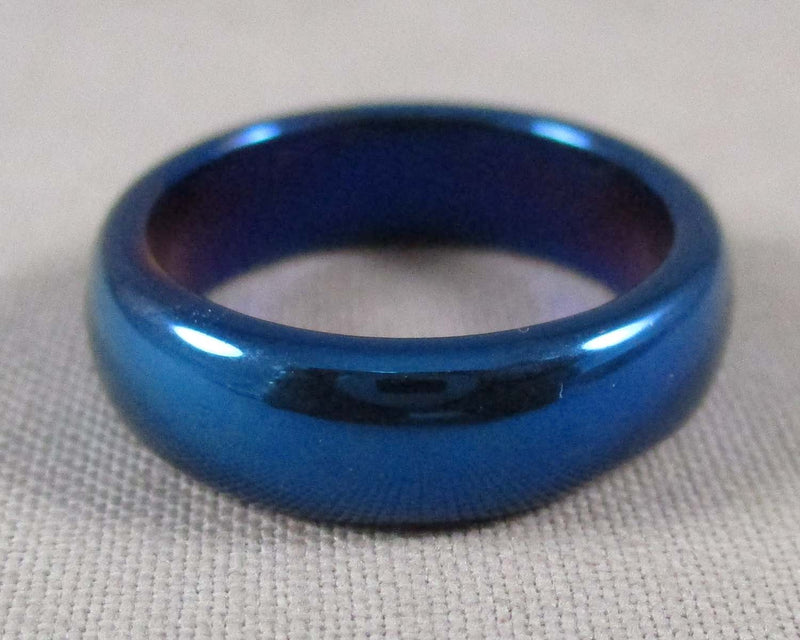 Electric Blue Hematite Ring Size 6.75 (1878)