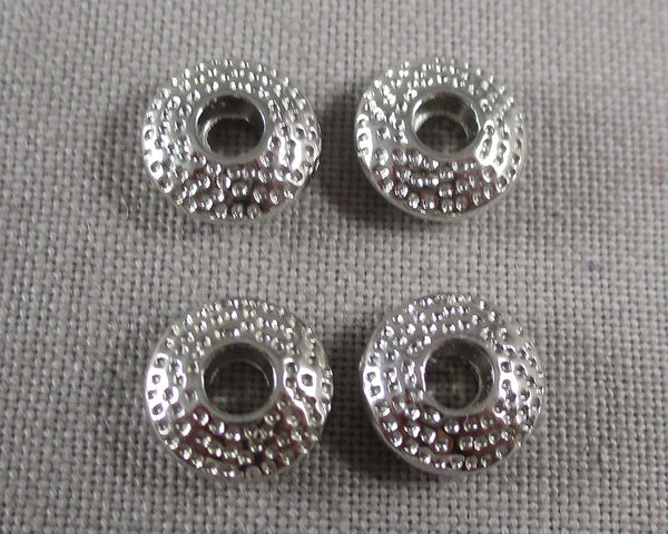 60% OFF!! Silver Tone Flat Round Dimpled Spacer Beads 8mm 20pcs (0643)