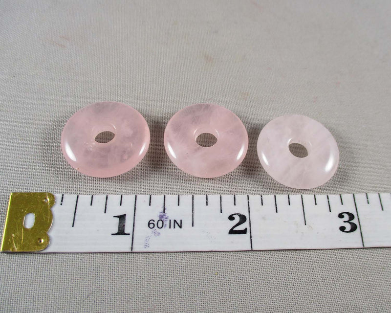 Rose Quartz Polished Donut Bead Pendant (20mm) 1pc (1573)