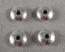Silver Tone Flat Round Spacer Beads 6mm 40pcs (0631)
