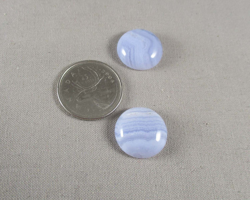 20% off!! Blue Lace Agate Cabochon 18mm 1pc (0710)