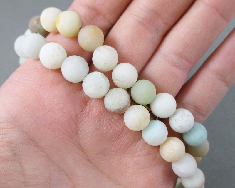Amazonite Bead Strand Frosted Round Various Sizes