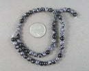 Snowflake Obsidian Bead Strand Round Various Sizes