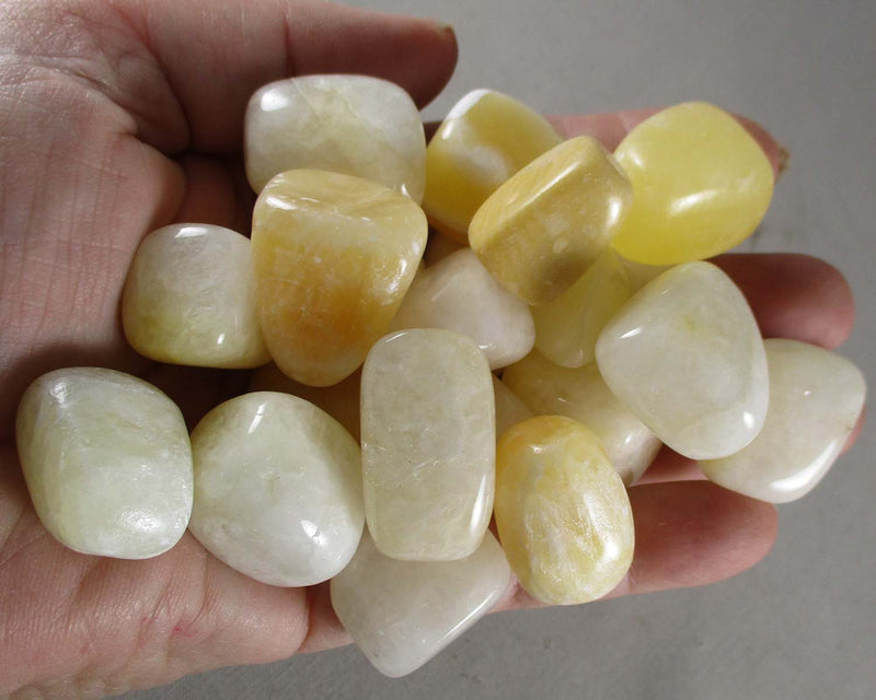 Yellow Calcite Polished Stones 3pcs C060**