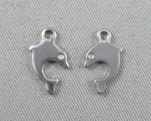 25% OFF! Dolphin Charms Stainless Steel 5pcs 7x12mm  (0129)