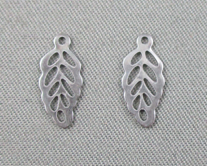 Leaf Charms Stainless Steel 20pcs 12x5mm  (1040)
