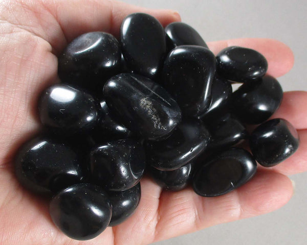 Black Obsidian Stones Polished 3pcs J014