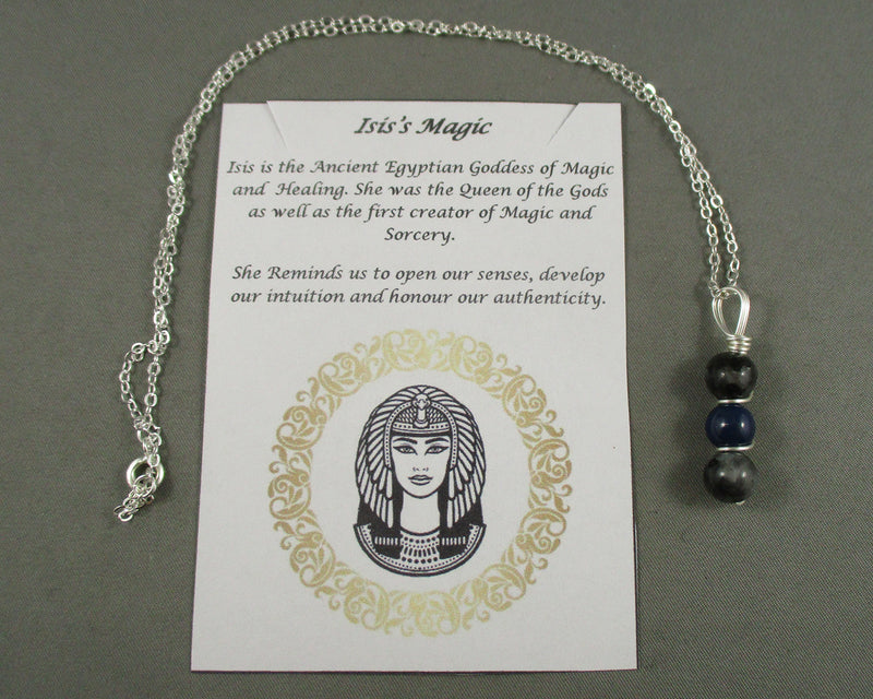 Goddess Pendant - Isis's Magic (Lapis Lazuli & Larvikite) T640