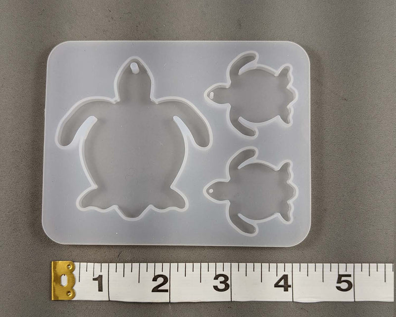 Silicone Resin Mold DIY 3 Sea Turtle Pendants 1pc (1510)